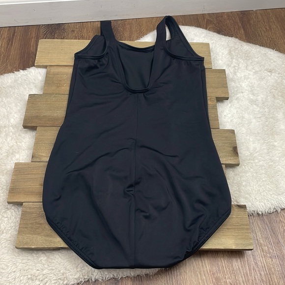 Land's End Tugless Low Leg Black One Piece Swimsuit - Picture 6 of 6